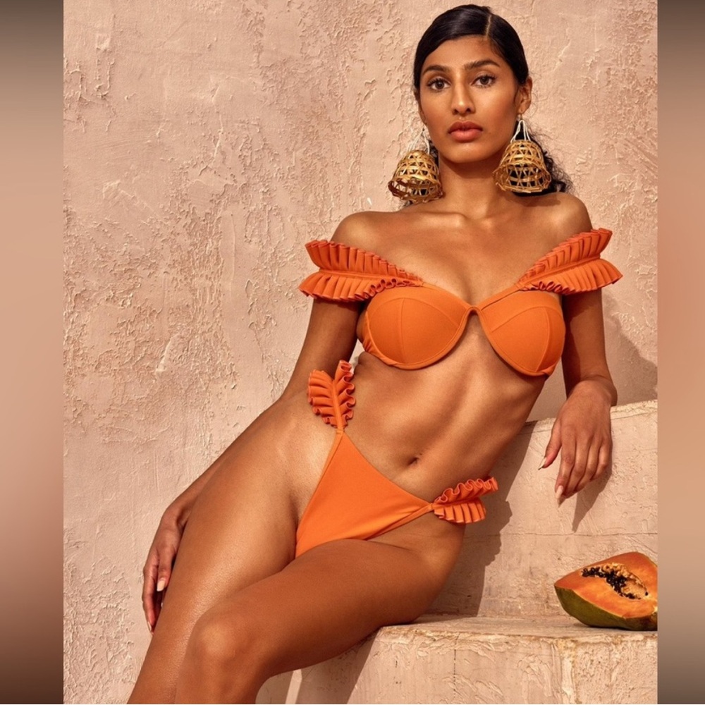 NWT Andrea lyamah Mulan Ruffle Bikini| XL top M bottom